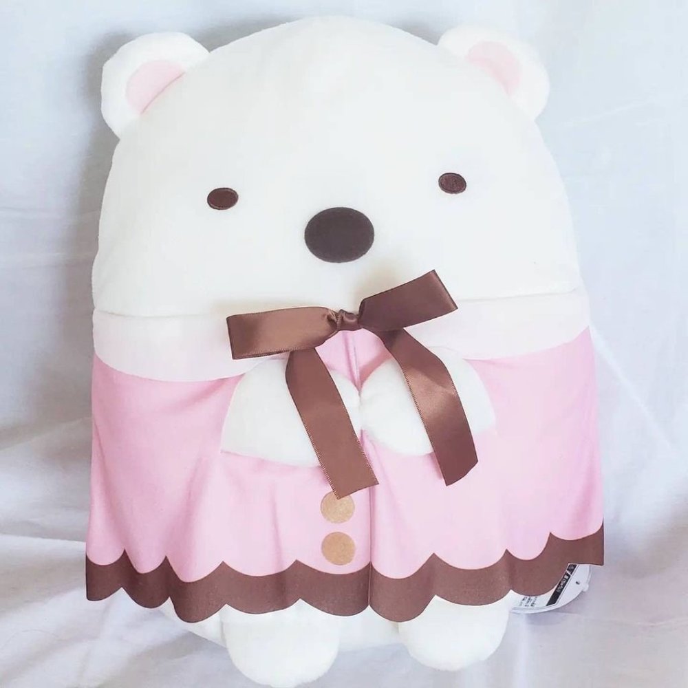 Sumikkogurashi - Strawberry Chocolate Ribbon XL Plush (Shirokuma)